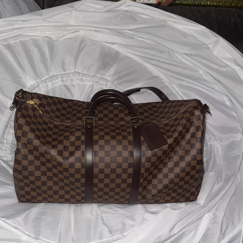 Louis Vuitton Brown Checkered Duffel Bag